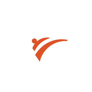 Taekwondo martial arts fighter logo design