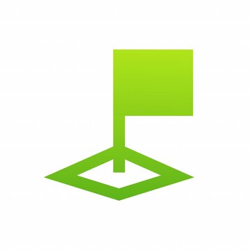 Square Flag animation icon for social media, presentations, videos, websites. Alpha Channel.