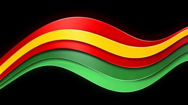 Vibrant flowing waves animation with red yellow and green colors for dynamic visual effects