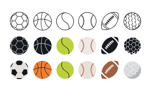 Soccer Basketball Tennis And Sports Ball Set.