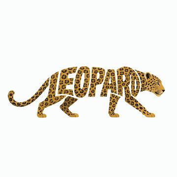 Minimalist typography vector logo of Leopard