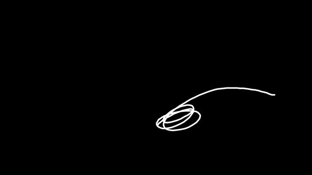 White Circle round animated marker. Light Trail Path Scribble Motion Graphic Abstract Background 4k video