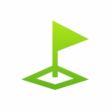 Triangular Flag animation icon for social media, presentations, videos, websites. Alpha Channel.