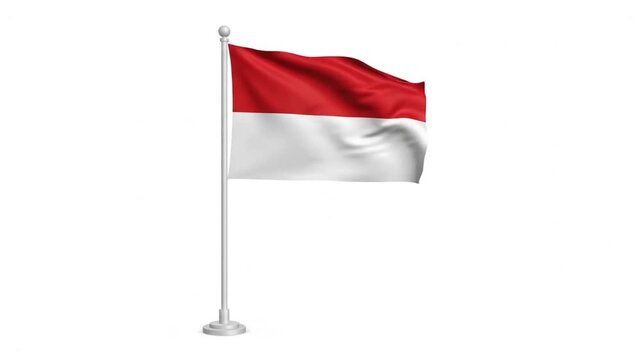 Indonesia National Flag Waving Independence Day August 17 1945 Celebration 4K