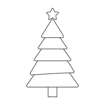 Christmas tree outline with star