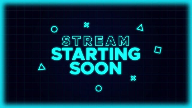 Stream Starting Soon Screen with Neon Gaming Overlay 4K