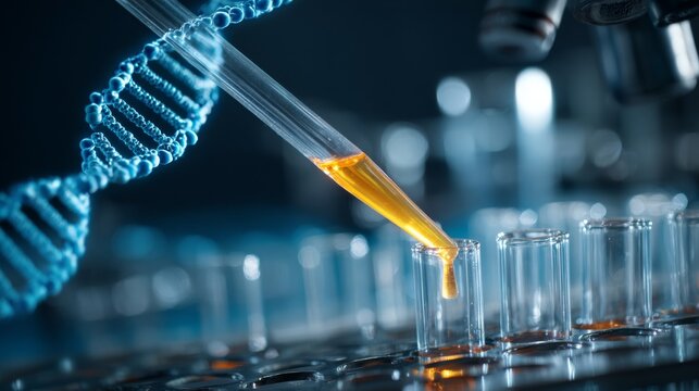 Medical dna analysis in biotechnology research laboratory with advanced scientific equipment, genetic testing, molecular biology research, healthcare science, medical chemistry and laboratory technolo