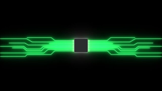 AI Technology Innovation concept.Motion graphic of digital AI logo with futuristic technology . Chat with AI or artificial intelligence technology circuit board, microchip, 