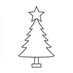 Obraz premium Christmas tree outline with star on top
