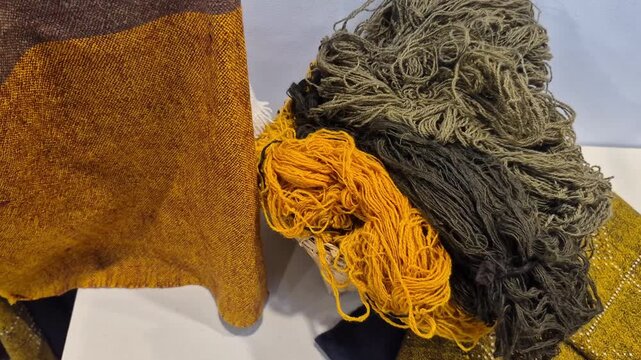 Close up view of Pashmina Wool from India.