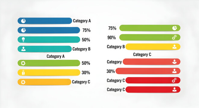 Global language proficiency test results chart with colorful bars. International exam scores comparison for English, Chinese, and Spanish fluency.
