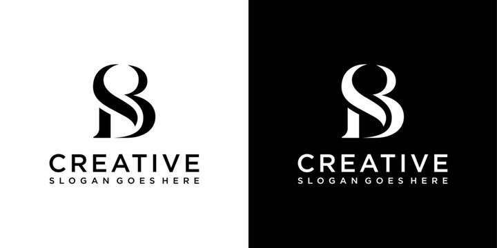 SB or BS initial letter logo design vector template
