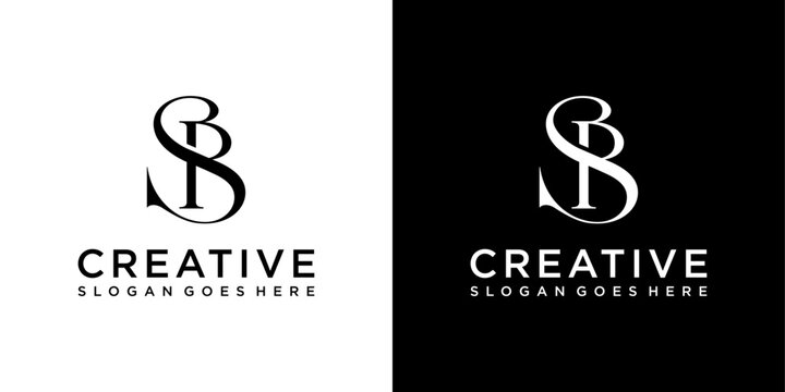 SB or BS initial letter logo design vector template