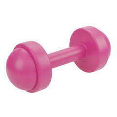 Obraz premium Pink dumbbell exercise equipment isolated on a transparent background