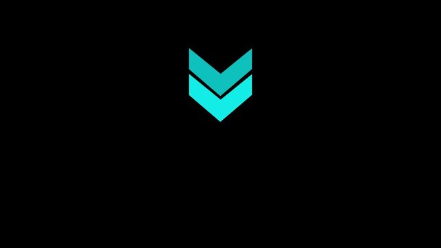 Right-directional arrow loop animation. Animated arrows for the overlay video layer. arrow icon concept animation on black background..