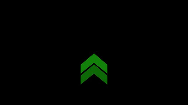 Right-directional arrow loop animation. Animated arrows for the overlay video layer. arrow icon concept animation on black background..