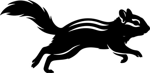 Cute chipmunk silhouette vector illustration © CraftB