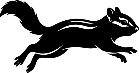 Cute chipmunk silhouette vector illustration © CraftB