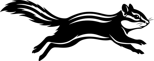 Cute chipmunk silhouette vector illustration © CraftB