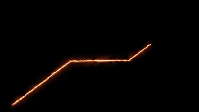 Abstract neon arrow up business graph icon animation. business chart growth concept,on alpha transparent background.