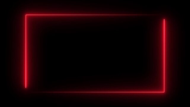 Seamless loop animated rectangle picture frame with two tone neon color motion graphic isolated on transparent background. Futuristic light effect for overlay element,motion animate 4k video.