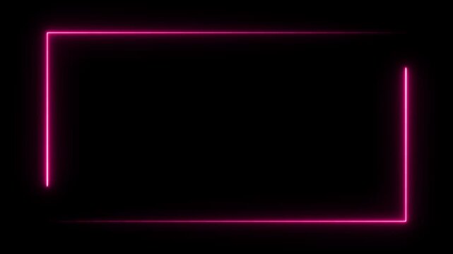 Abstract neon rectangle frame animation screen looping. Neon background. 4K Retro neon green template soft color background. Live concert wall neon gradient web motion animate 4k video.