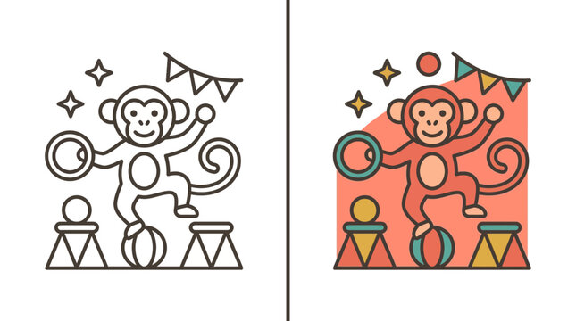 Circus Monkey Icon