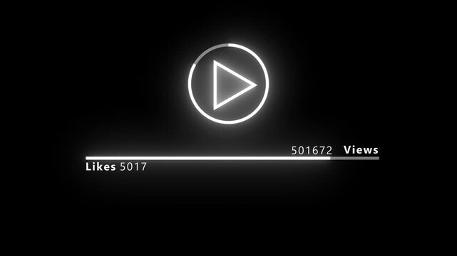 Play Button. Live Streaming Template. of Streaming, Broadcasting, Online Video.Pushing 4K Red Play Button Animation isolated on black background