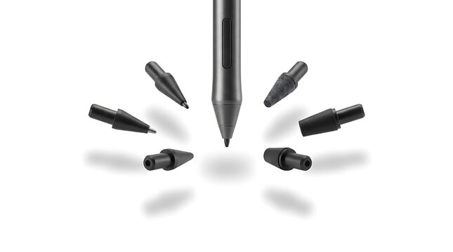 Digital stylus with replacement nibs.
