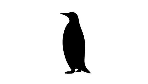 Emperor penguin silhouette. Bold black animal icon isolated on a white background.