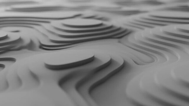 Abstract Topographic Gradients Flowing Slowly with Contour Animation