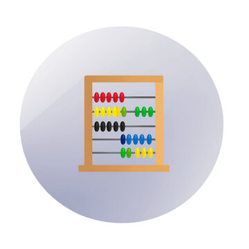Abacus logo icon with colorful beads for mathematics and finance