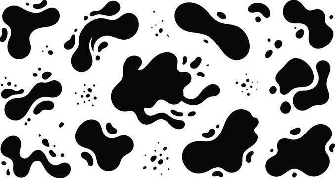 Abstract Cow Print and Liquid Blob Vector Set