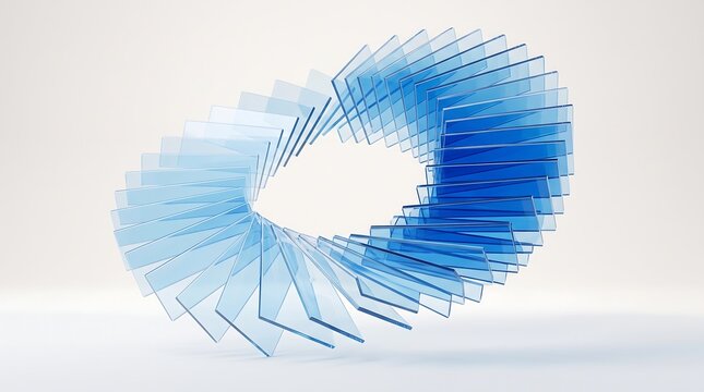 Minimalist abstract blue gradient geometric circular wave pattern with abstract