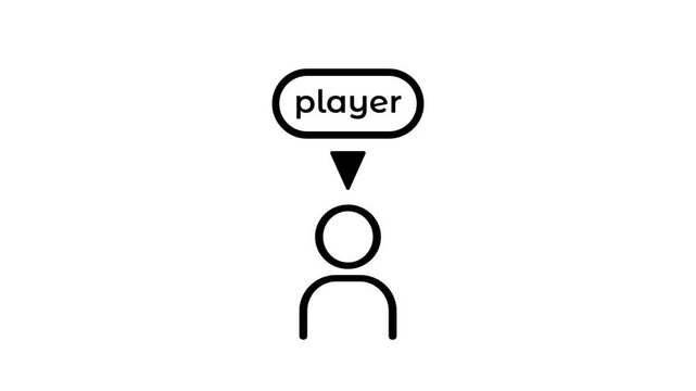 A player controlling a person icon symbolizing user avatar management, digital identity control, gaming interfaces, and virtual character interaction