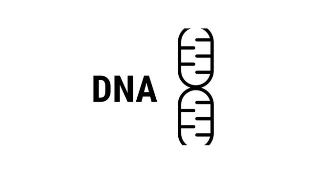 A DNA double helix icon symbolizing genetics research, molecular biology, hereditary science, and biotechnology laboratory analysis for medical study