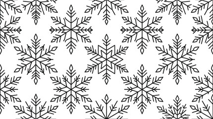 Fototapeta premium Black Snowflake Pattern on White Background