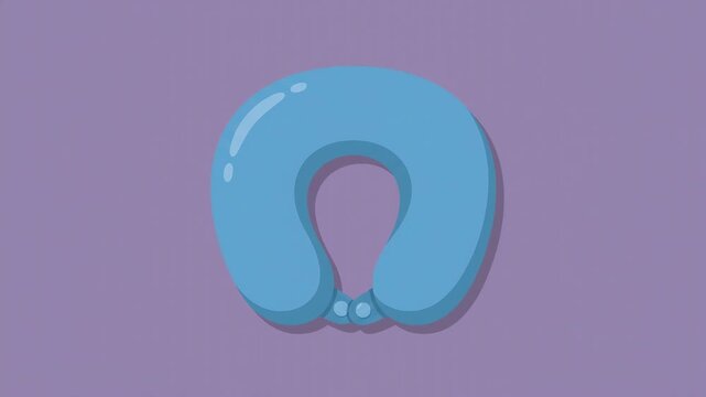 Blue travel neck pillow icon flat design isolated for airplane flight comfort and sleep accessory