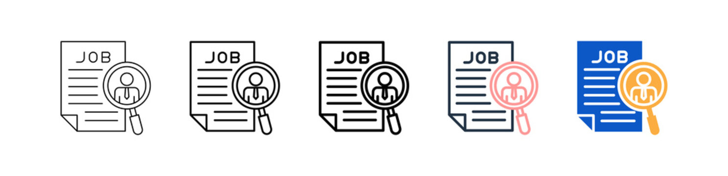 Job Seeker different style icons set vector illustration. 