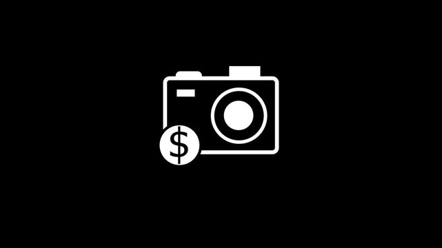 camera icon with money sign. motion icon animation.