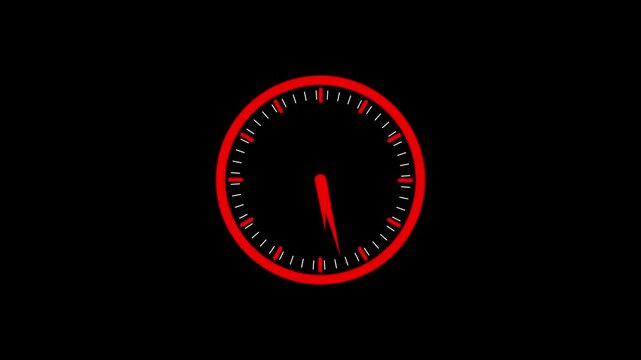 abstract analog clock animation background. clock face animation video 4k. watch time arrows spinning turning.
