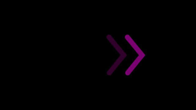 Fast forward white symbols icon symbol animation on black background. arrow looping animation left direction concept. swipe up pointing video footage-4k green background icon animation.