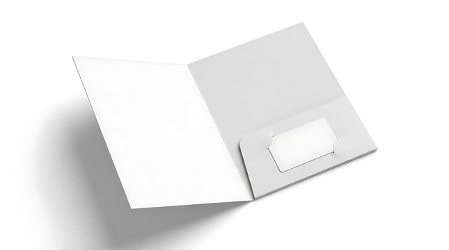 Open white pocket presentation folder.