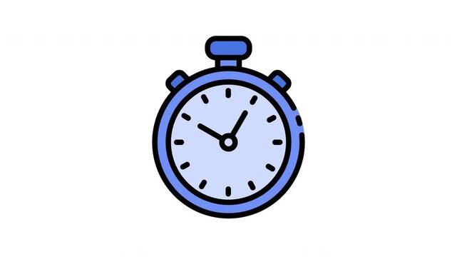 Simple Stopwatch Icon Isolated on White Background.