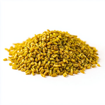Pile of Golden Raw Grains Seed Heap Isolated