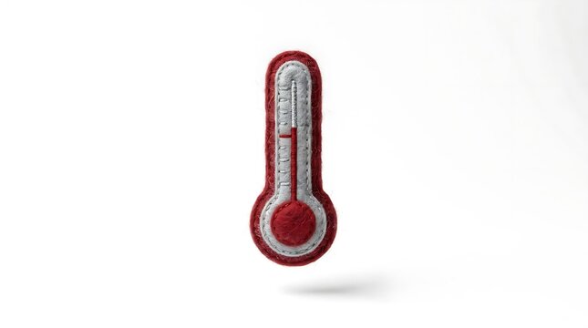 Fabric thermometer showing high fever reading.
