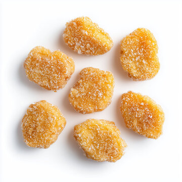 Crispy Fried Chicken Nuggets Heap Isolated on White