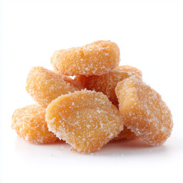Heap of Breaded Fried Crispy Nuggets Isolated