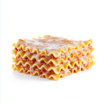 Stack of Uncooked Lasagna Pasta Sheets Isolated