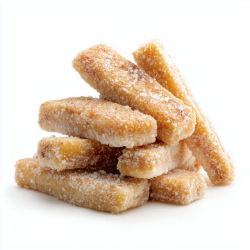 Sugar Coated Pastry Sticks Heap Isolated on White